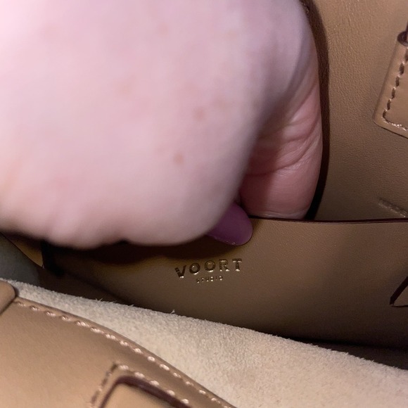 VOORT STUDIO Belgian Designer Mini Bag Sand Tan Purse Crossbody W Strap NEW $833 - Picture 8 of 16